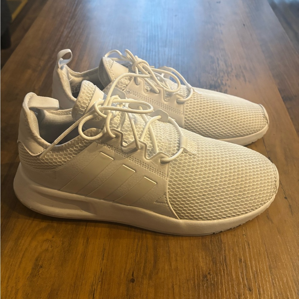 Adidas Men's All-White Mesh Sneakers
